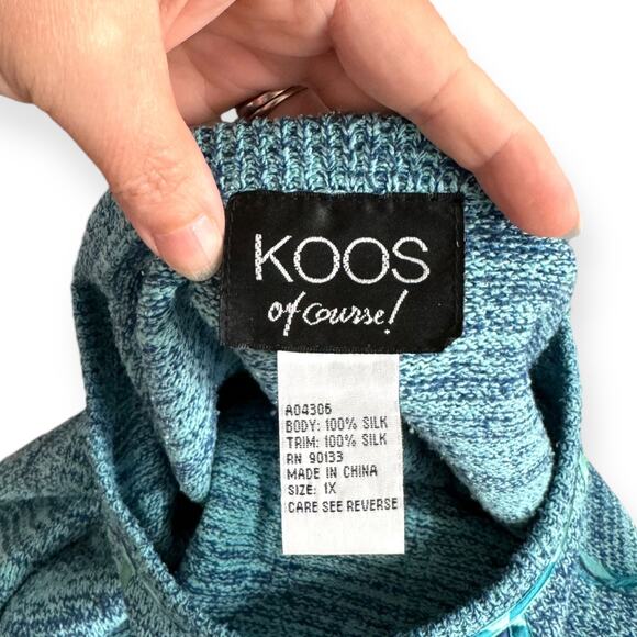 KOOS Of Course! 100% Silk Space Dye Artsy Tunic Sweater Women's Size 1X - Picture 10 of 10